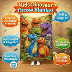 Dinosaur Print Throw Blanket for Kids' Room Decor