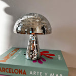 Retro LED Disco Mushroom Lamp with Glitter Effect for Patio