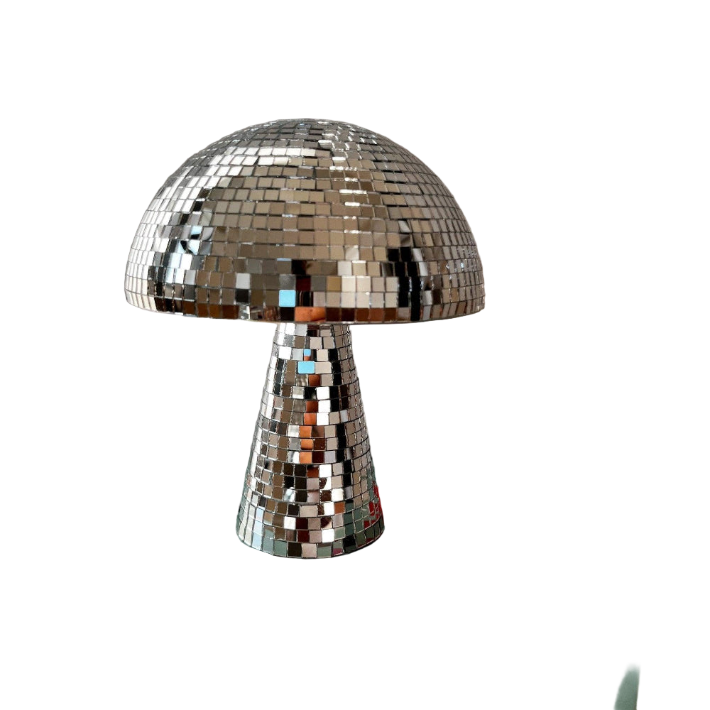 Retro LED Disco Mushroom Lamp with Glitter Effect for Patio
