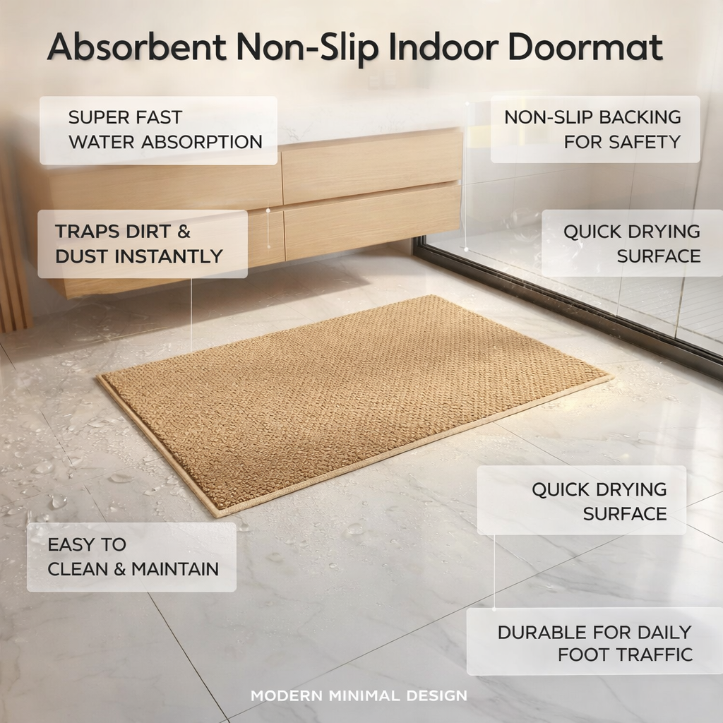 Absorbent Non-Slip Indoor Entry Doormat
