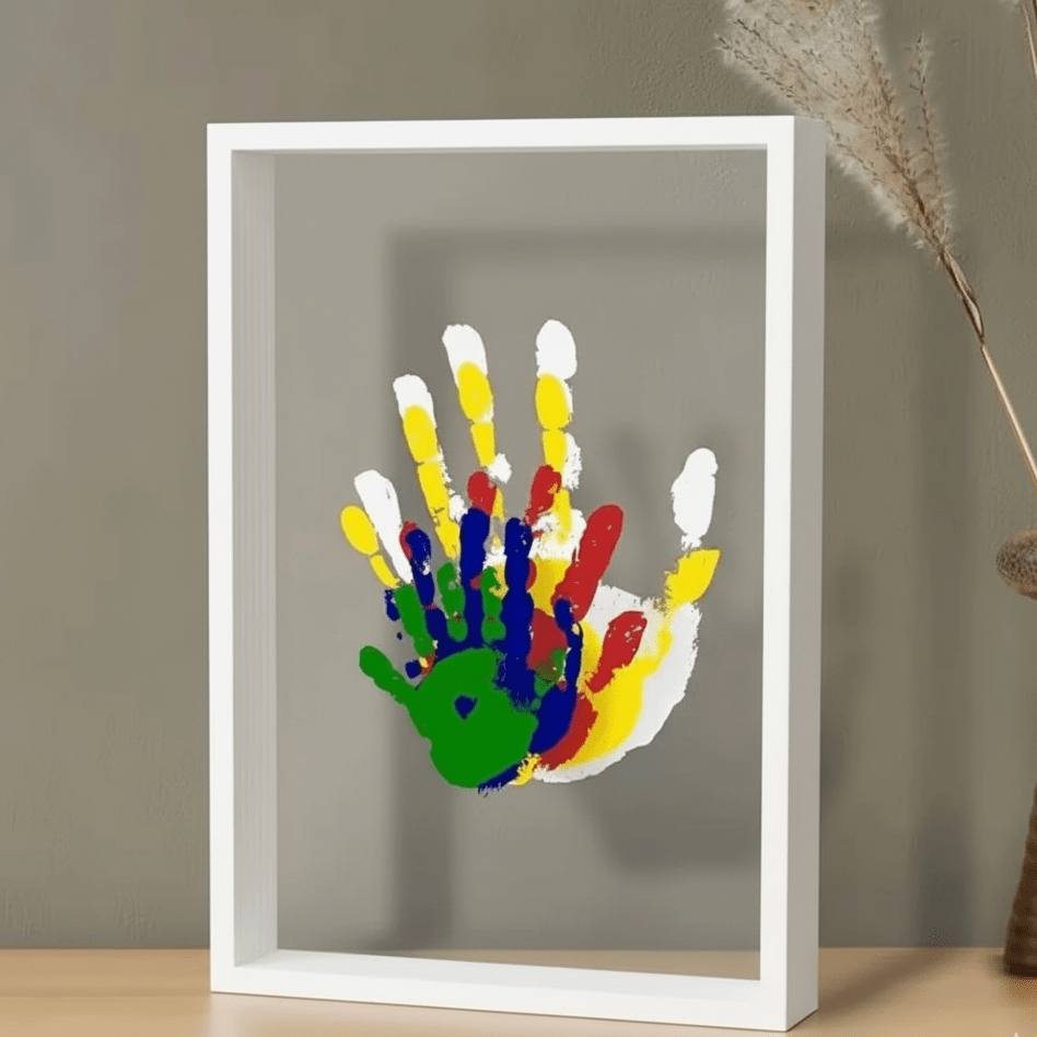 Wooden Baby Memory Frame with Clay for Hand & Footprints