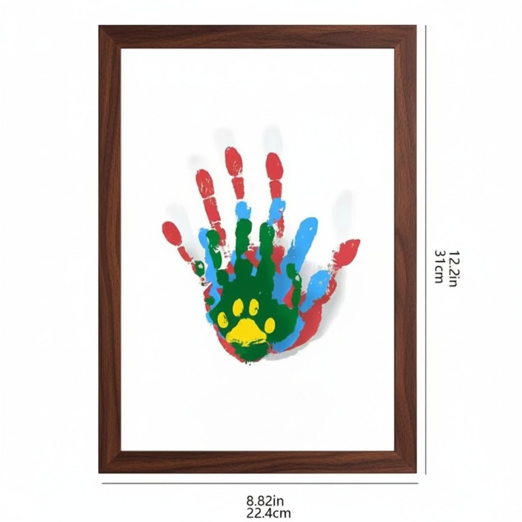 Wooden Baby Memory Frame with Clay for Hand & Footprints