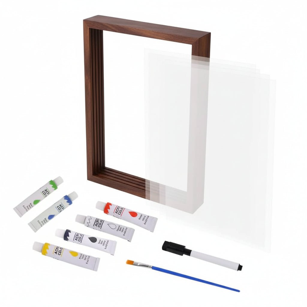 Wooden Baby Memory Frame with Clay for Hand & Footprints