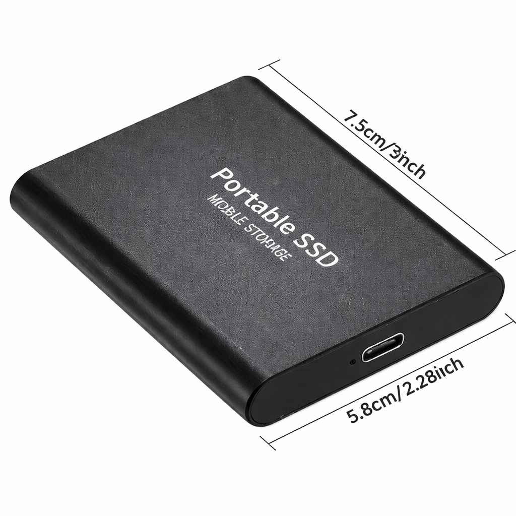 Portable USB-C External SSD Data Storage