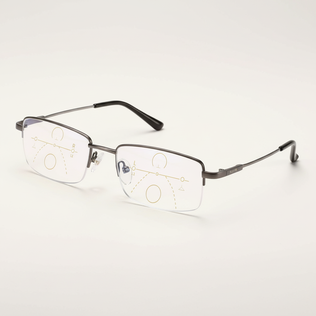 Intelligent Progressive Glasses with ARNO Lens Technology | Photochromic Adjustment | Blue Light Filter & UV400 | Anti-Reflective Coating | Multifocal
