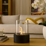 Portable Indoor Glass and Metal Tabletop Fireplace