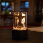 Portable Indoor Glass and Metal Tabletop Fireplace