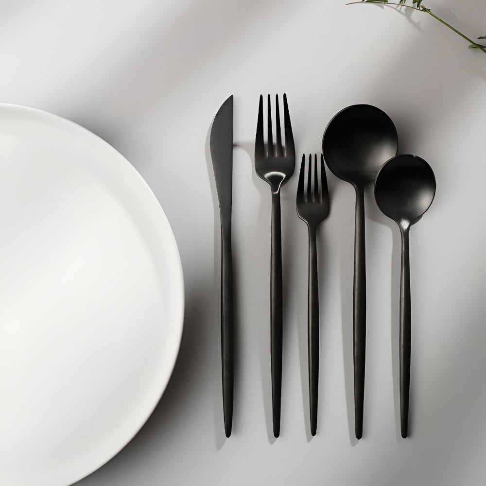 Minimalist Stainless Steel Flatware Set for Dining