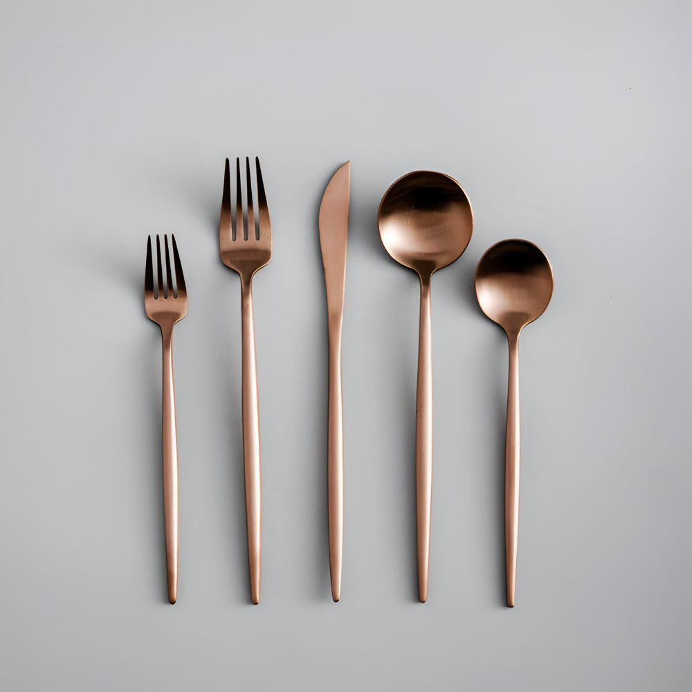 Minimalist Stainless Steel Flatware Set for Dining