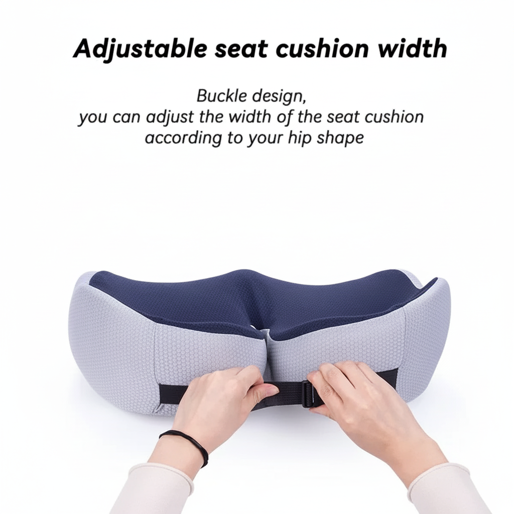 Memory Foam Seat Cushion for Sit Bone Support - Ideal for Office and Car Use