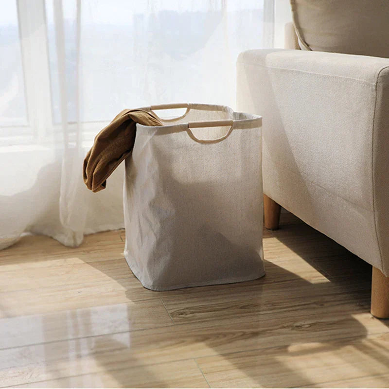 Foldable Cotton-Linen Laundry Basket – Versatile Storage Solution