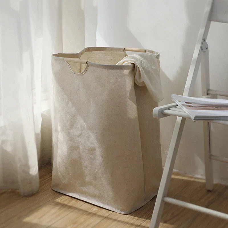 Foldable Cotton-Linen Laundry Basket – Versatile Storage Solution