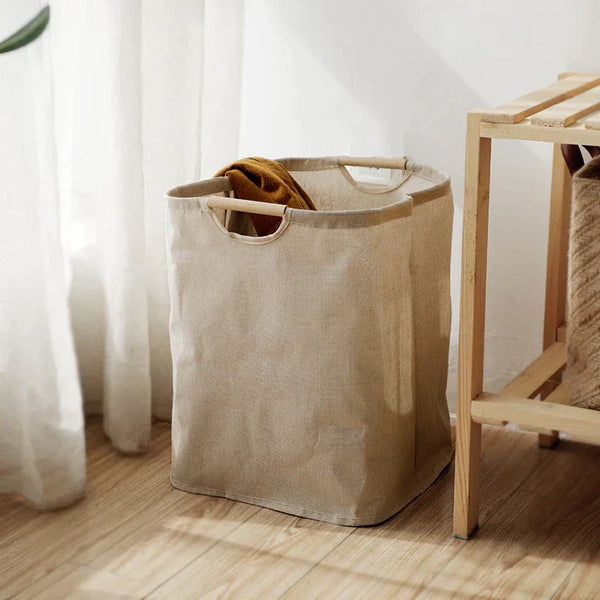 Foldable Cotton-Linen Laundry Basket – Versatile Storage Solution
