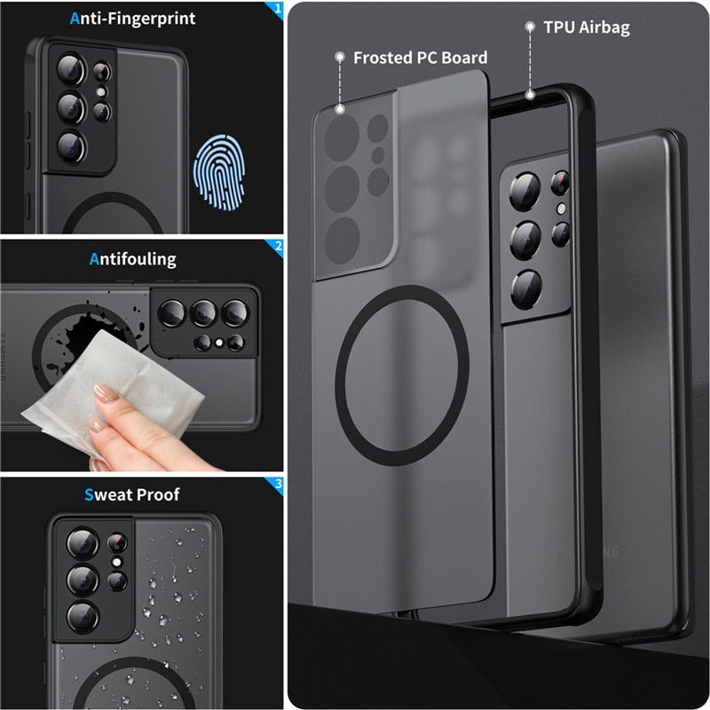 Magnetic Shockproof Case for Samsung Devices