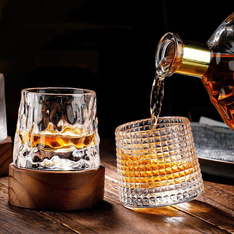 Rotating Whiskey Glasses for a Touch of Refinement