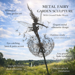 Outdoor Metal Fairy Garden Sculpture with Stake