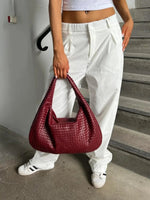 Multi-Purpose Woven Leather Hobo Bag – Lightweight and Ideal for Daily Use