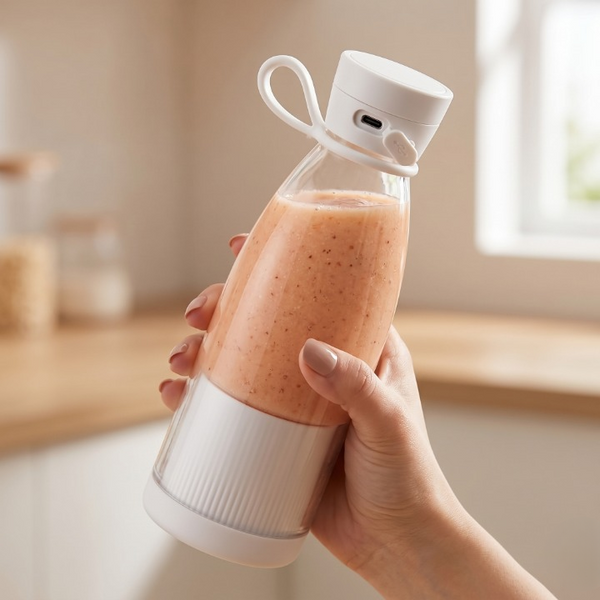 Portable Wireless Smoothie Blender – USB Rechargeable, 6 Stainless Steel Blades, BPA-Free