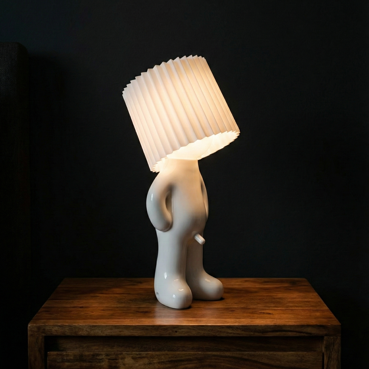 Humorous Battery-Powered Table Lamp with Dimmer | Wireless