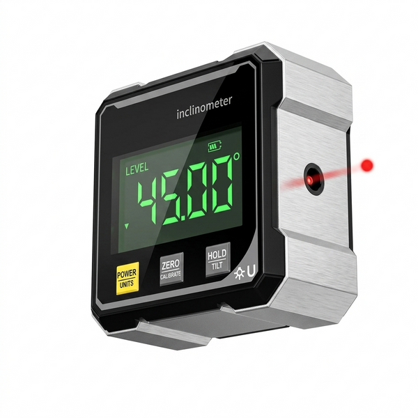 Laser Digital Angle Measuring Tool — ±0.2° Accuracy, 4-Sided Magnetic Base