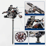 Garden Wind Spinner Featuring Skeleton Rider for Motorcycles