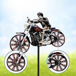 Garden Wind Spinner Featuring Skeleton Rider for Motorcycles