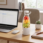Portable Wireless Smoothie Blender – USB Rechargeable, 6 Stainless Steel Blades, BPA-Free