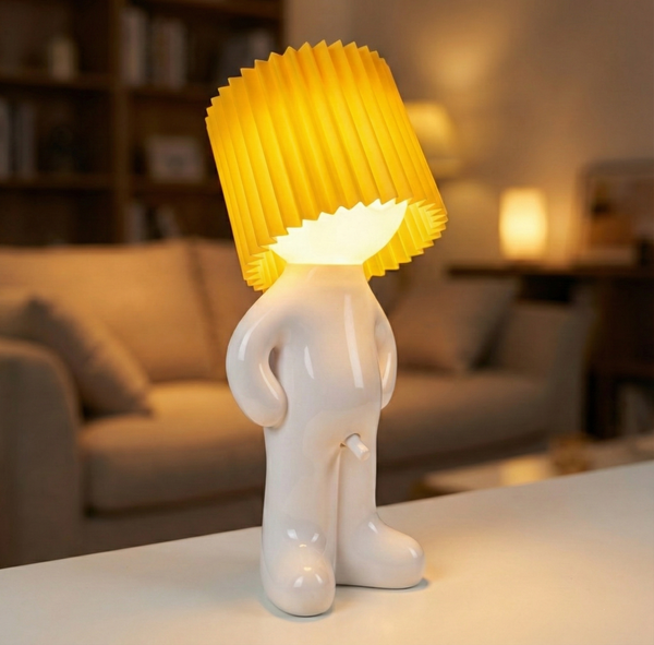 Humorous Battery-Powered Table Lamp with Dimmer | Wireless