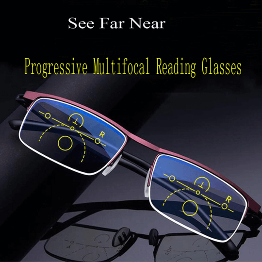 Intelligent Progressive Glasses with ARNO Lens Technology | Photochromic Adjustment | Blue Light Filter & UV400 | Anti-Reflective Coating | Multifocal