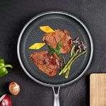 Premium Stainless Steel Frying Pan with Non-Stick Pixel Technology – Ideal for Healthy Cooking