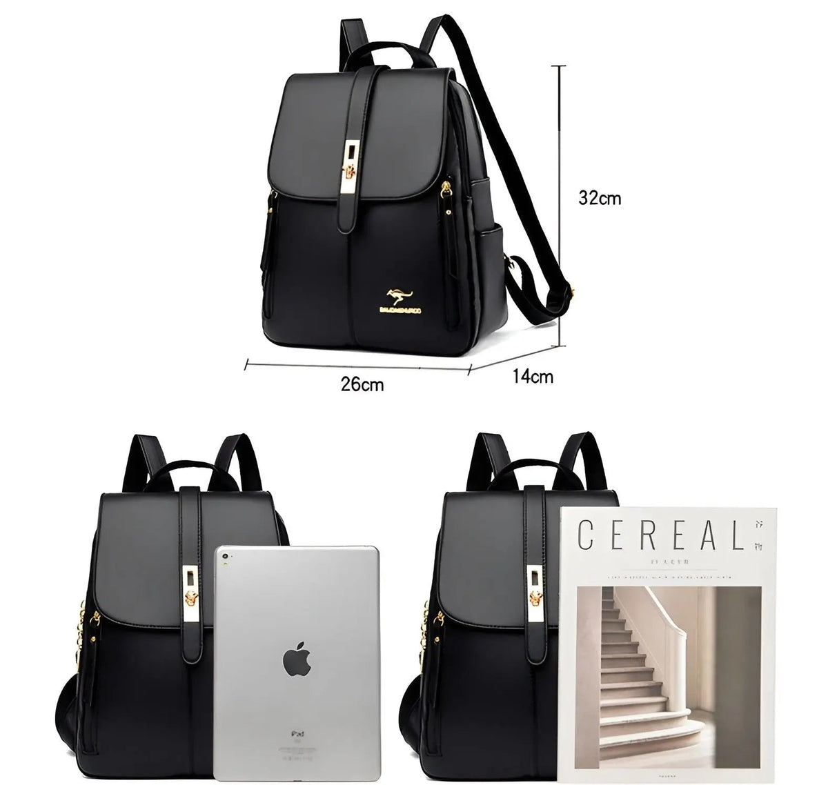 Luxurious and High-Quality Leather Women's Backpack Handbag