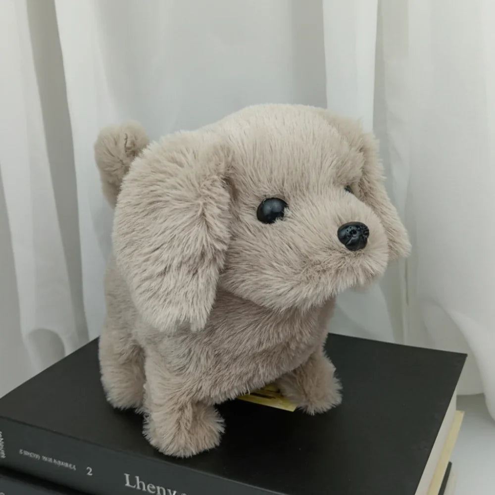Interactive Brown and White Robotic Puppy Toy