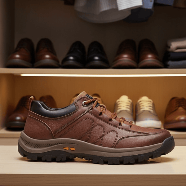 Casual Men's Leather Footwear for All-Day Comfort and Protection