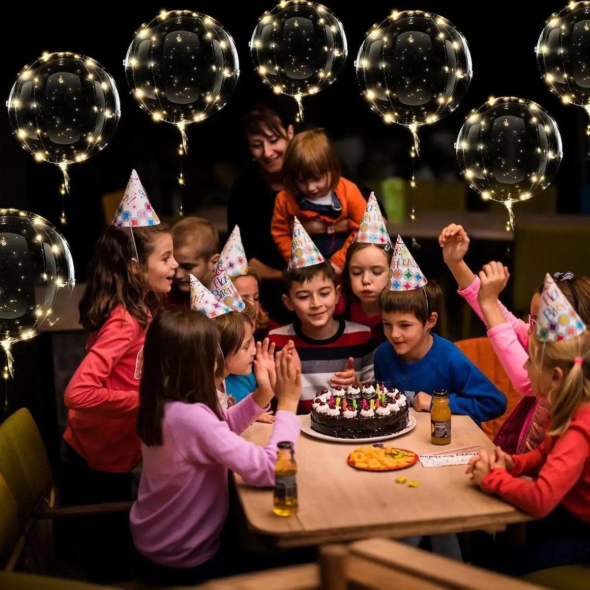 Set of 10 Warm White LED Balloons for Parties and Weddings