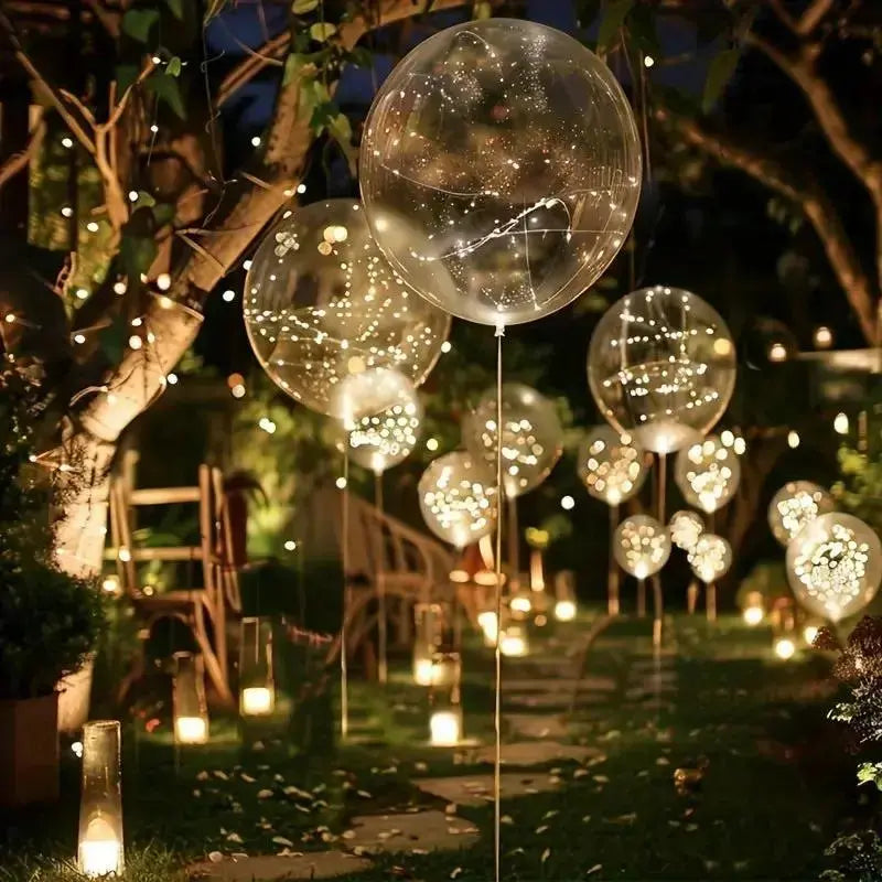 Set of 10 Warm White LED Balloons for Parties and Weddings