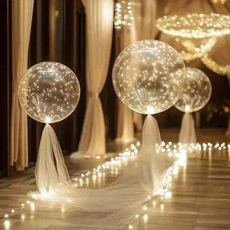 Set of 10 Warm White LED Balloons for Parties and Weddings