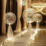 Set of 10 Warm White LED Balloons for Parties and Weddings