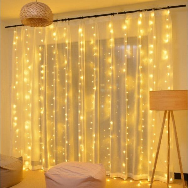 Warm White LED Curtain Lights for Garden and Balcony Decoration