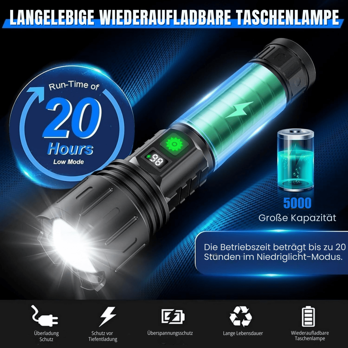 LED Flashlight for Everyday Use and Outdoor Activities