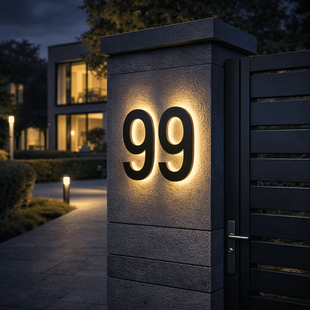 Customizable LED House Numbers for Contemporary Homes