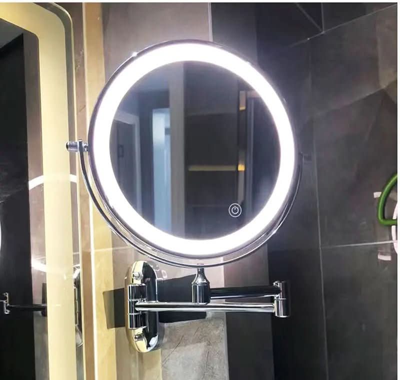 LED Magnifying Mirror with Adjustable Lighting and Rechargeable Battery