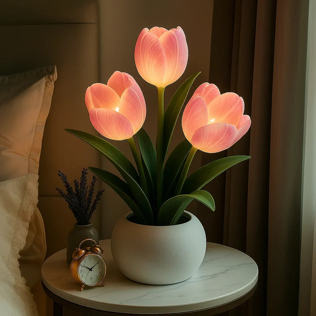 LED Decorative Tulip Lamp in Warm White for Living Room