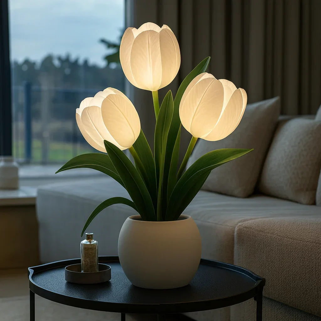 LED Decorative Tulip Lamp in Warm White for Living Room