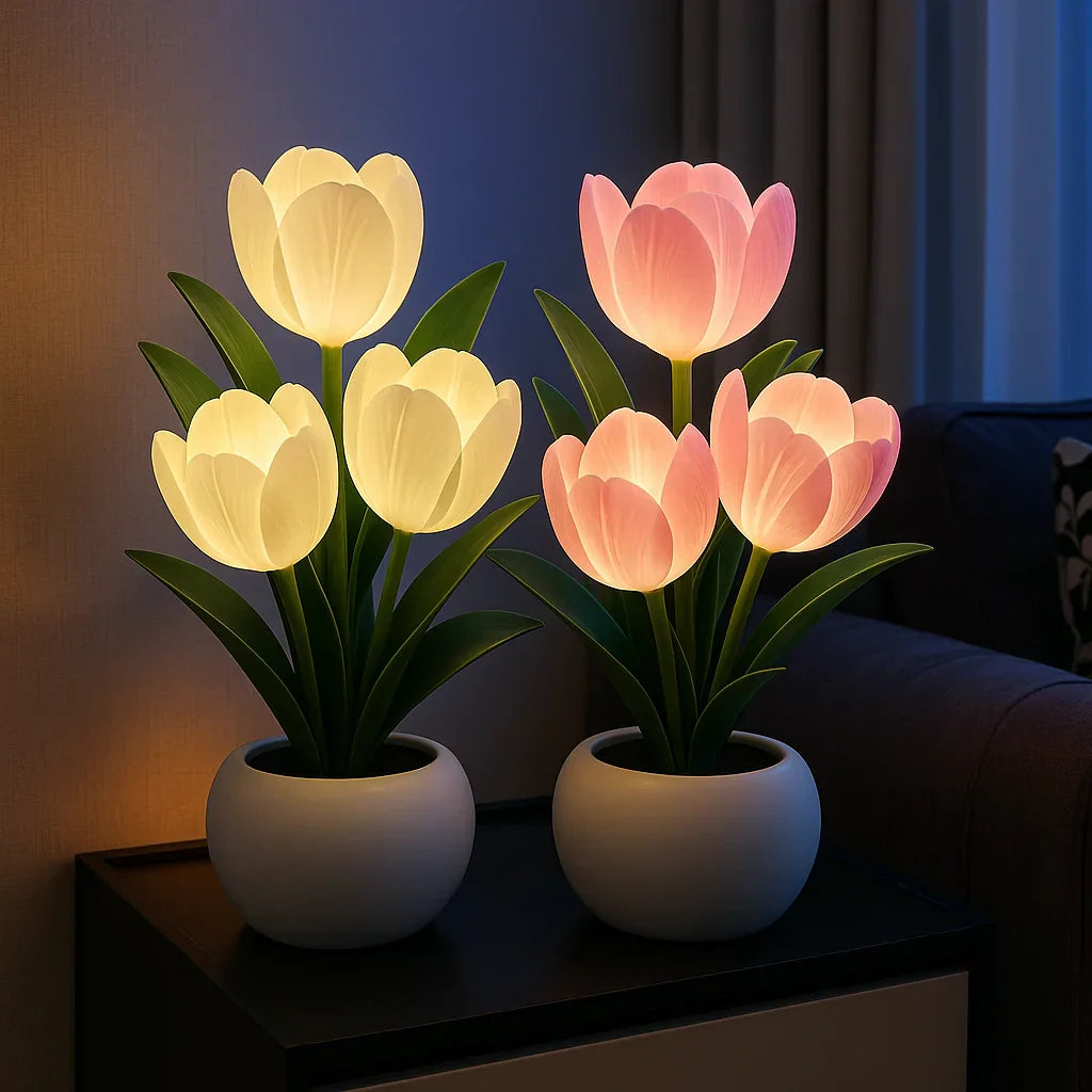 LED Decorative Tulip Lamp in Warm White for Living Room