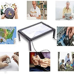 Foldable 3x Table Magnifier with LED Lighting for Hands-Free Reading