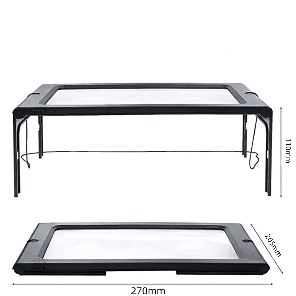 Foldable 3x Table Magnifier with LED Lighting for Hands-Free Reading