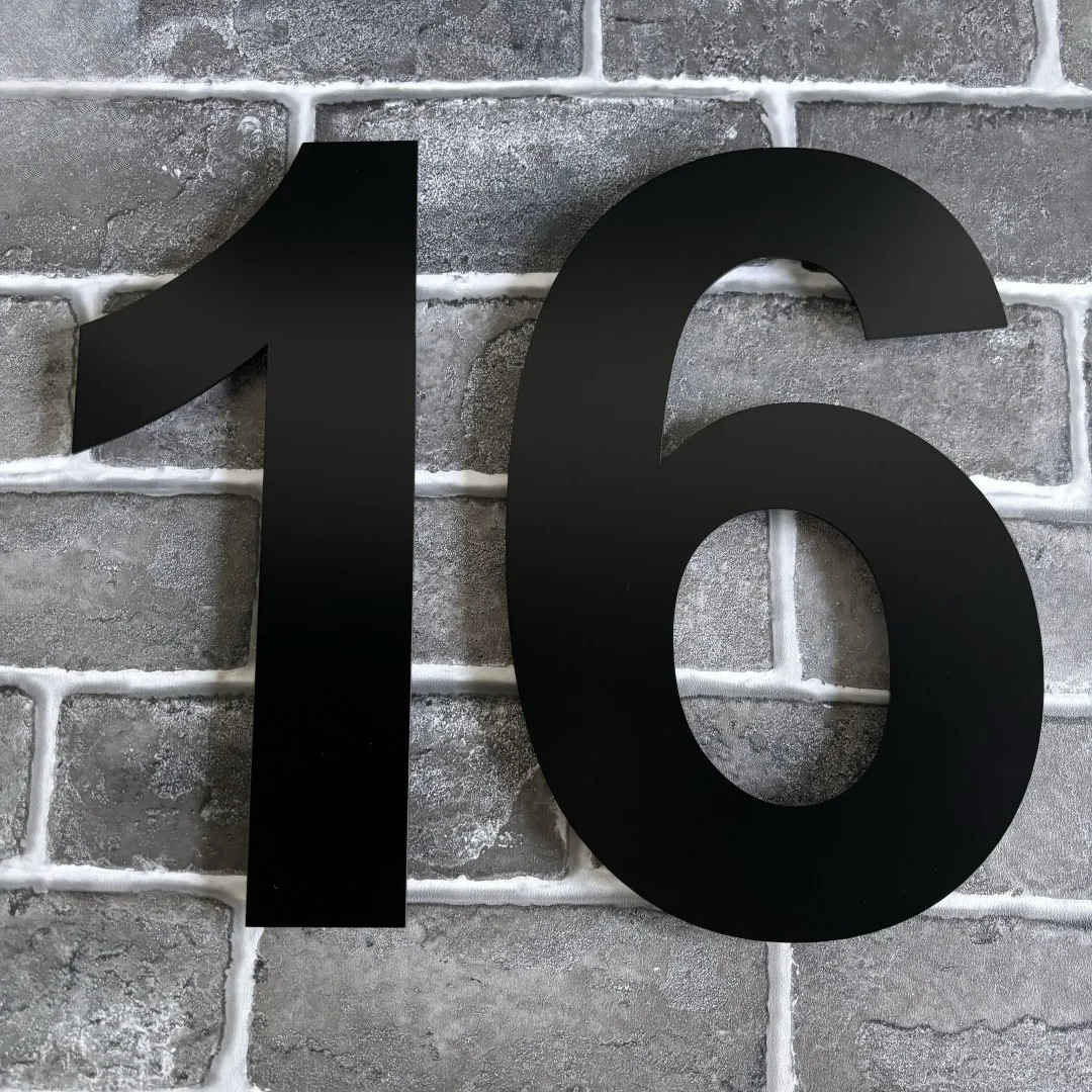 3D Modern Stainless Steel House Number - Weatherproof for Outdoor Facade and Entrance in Anthracite