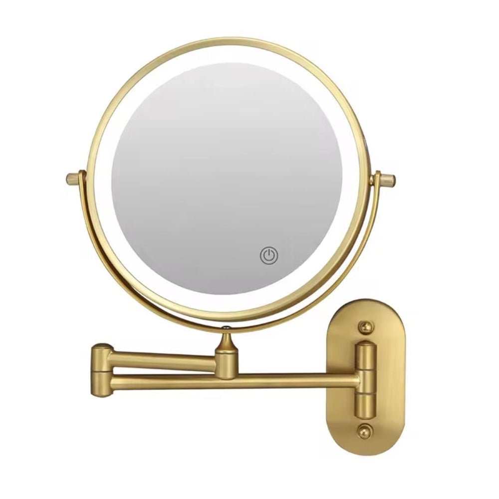 Rechargeable LED Wall-Mounted Makeup Mirror with Adjustable Lighting