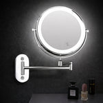 Rechargeable LED Wall-Mounted Makeup Mirror with Adjustable Lighting