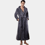 Men's Full-Length Thermal Winter Bathrobe for Relaxation